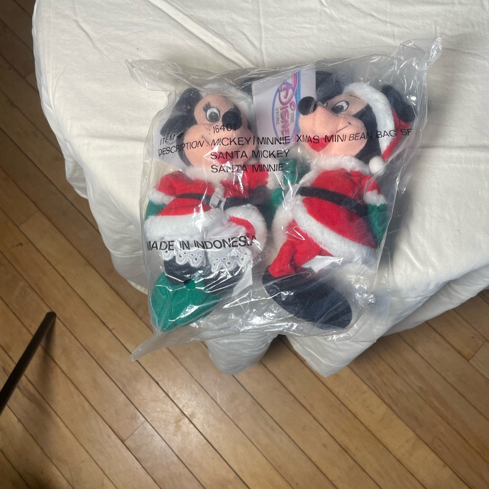 Disney Mickey & Minnie Holiday Plush Bag - Red, White, Green, Black